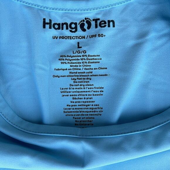 Hang Ten light blue rash guard shirt size womens large - Picture 3 of 6